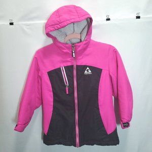 Gerry Size 6 Youth Girls Puffer Hoodie Jacket Long Sleeve Pink Double-Zip